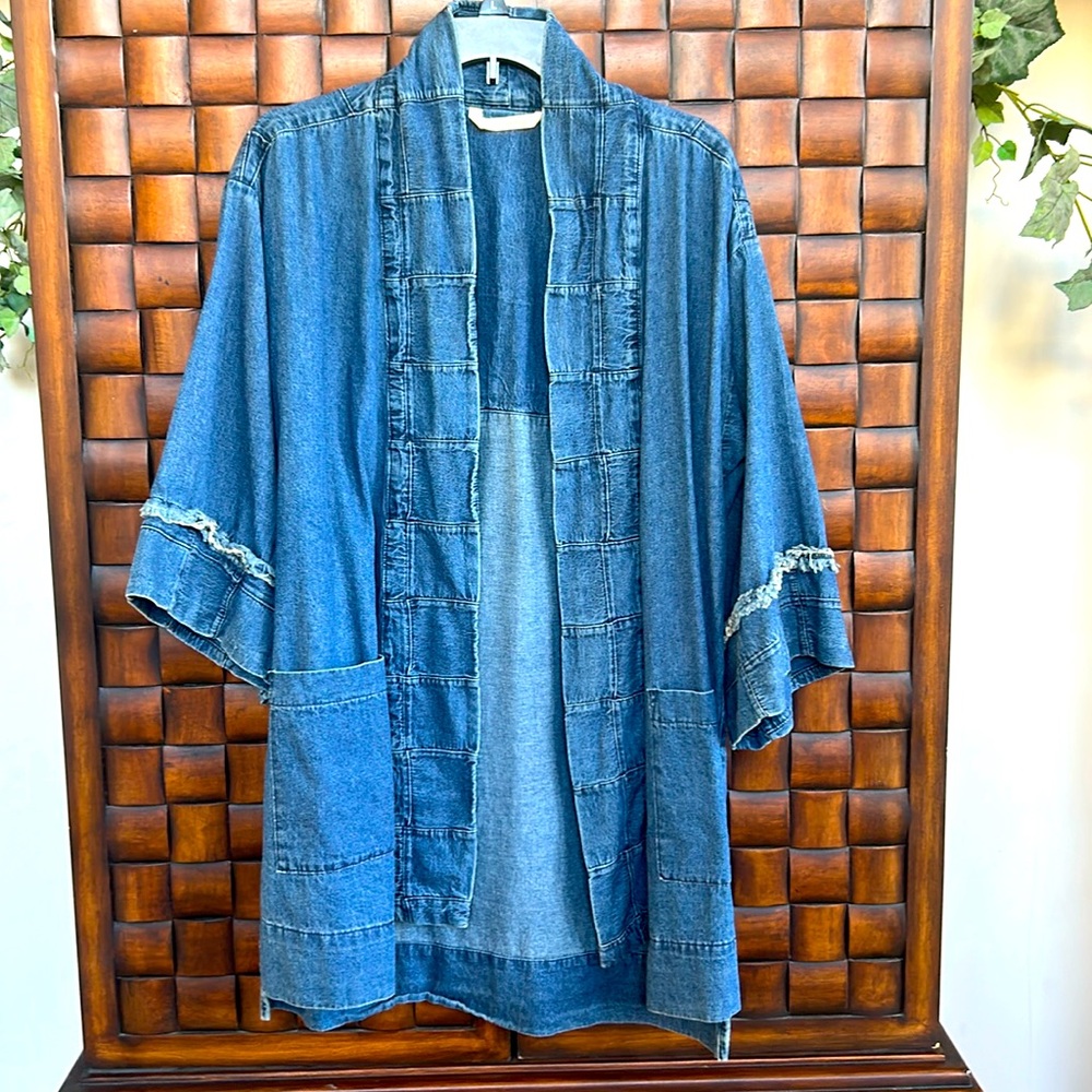 Soft Surroundings mid length jean jacket S/M